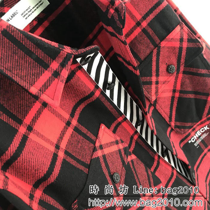 OFF-white18fw 代購級別 格子襯衫 情侶款 ydi1106